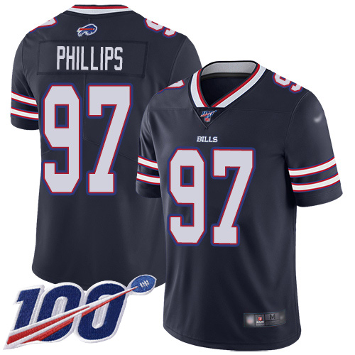 Men Buffalo Bills #97 Jordan Phillips Limited Navy Blue Inverted Legend 100th Season NFL Jersey->buffalo bills->NFL Jersey